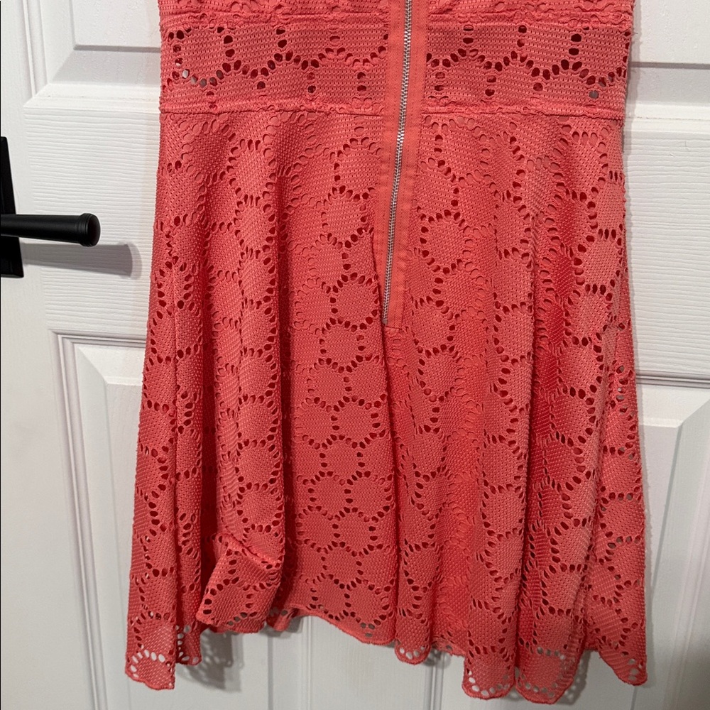 Coral Sleeveless Eyelet Dress - Picture 6 of 6